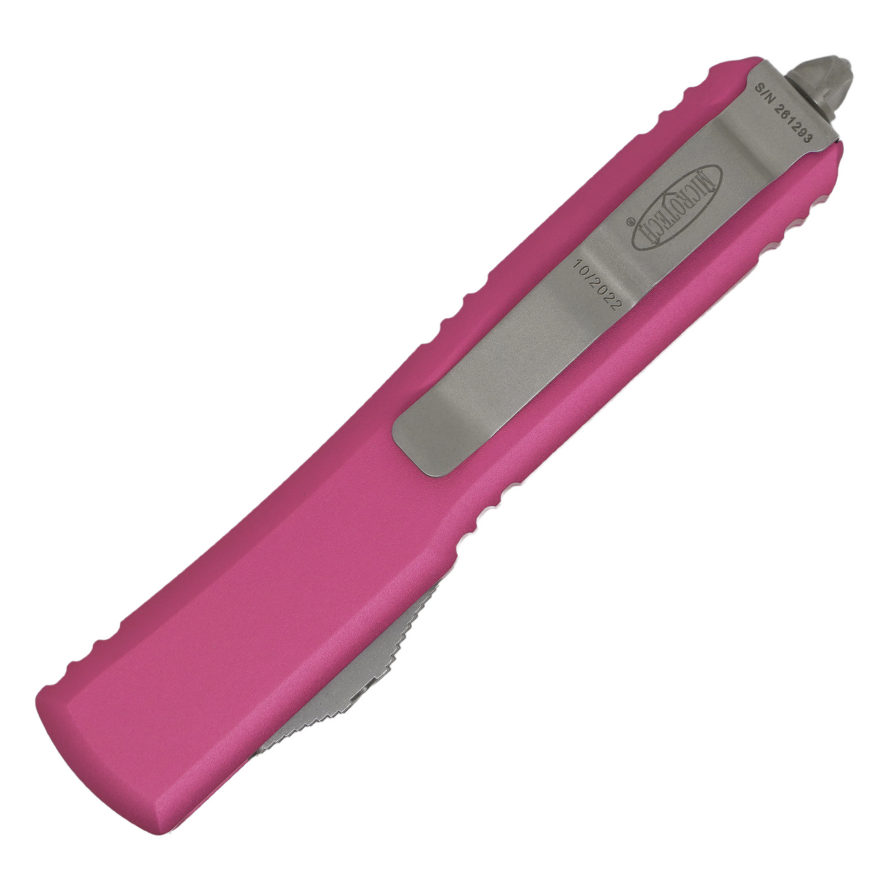 Microtech Ultratech Double Edge, Pink Aluminum / Stonewash M390 - 122-10PK  - REC
